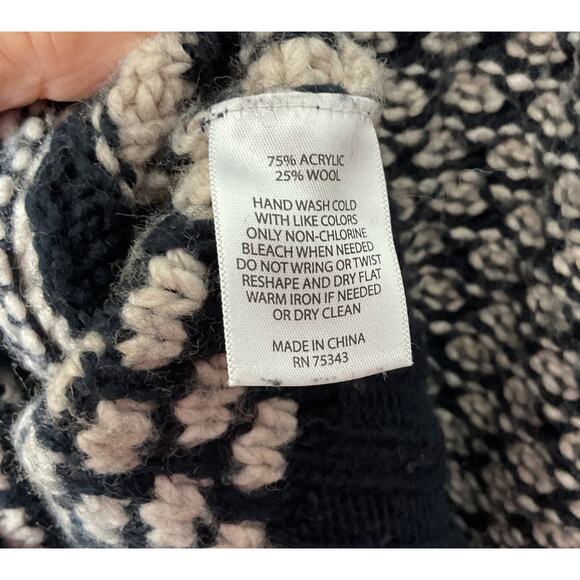 Max Studio Wool Blend Sweater Small Navy & White - Picture 7 of 7